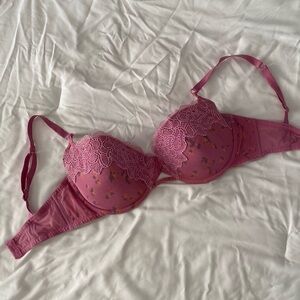 DKNY Pink Lace Leopard Underwire Bra